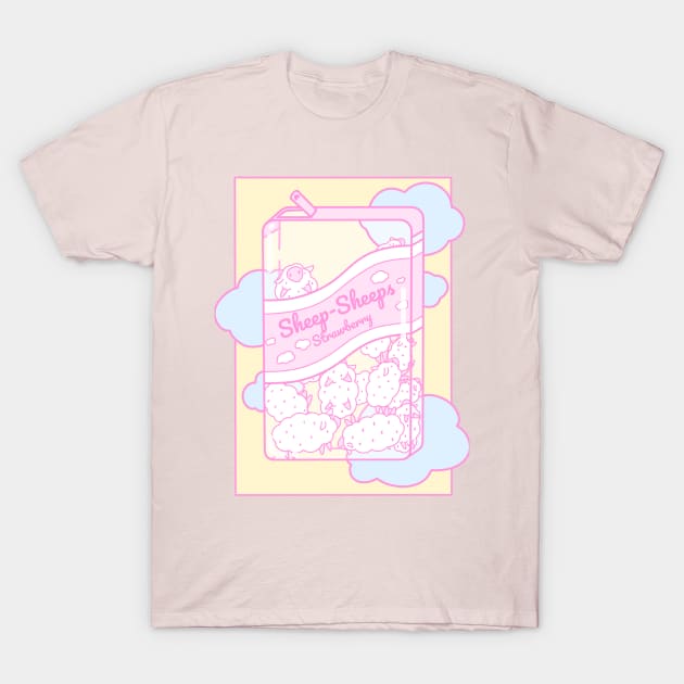 Strawberry Sheep-Sheeps T-Shirt by Cosmic Queers